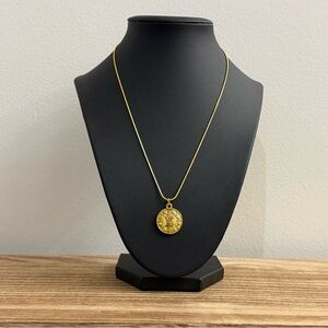 Upcycled Louis Vuitton Gold Pendant on 18inch Necklace chain